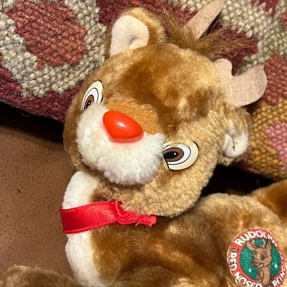 Rare Vintage 1988 Rudolph Rednosed Reindeer Christmas Plush Stuffed Animal - Picture 3 of 9